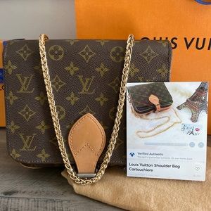 Authentic Louis Vuitton Cartouchiere MM Monogram Canvas Browns bag